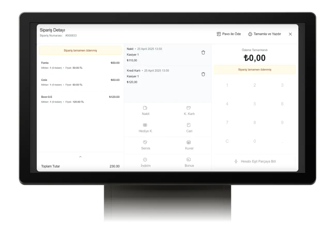 Kahve ve Bar Siparişi